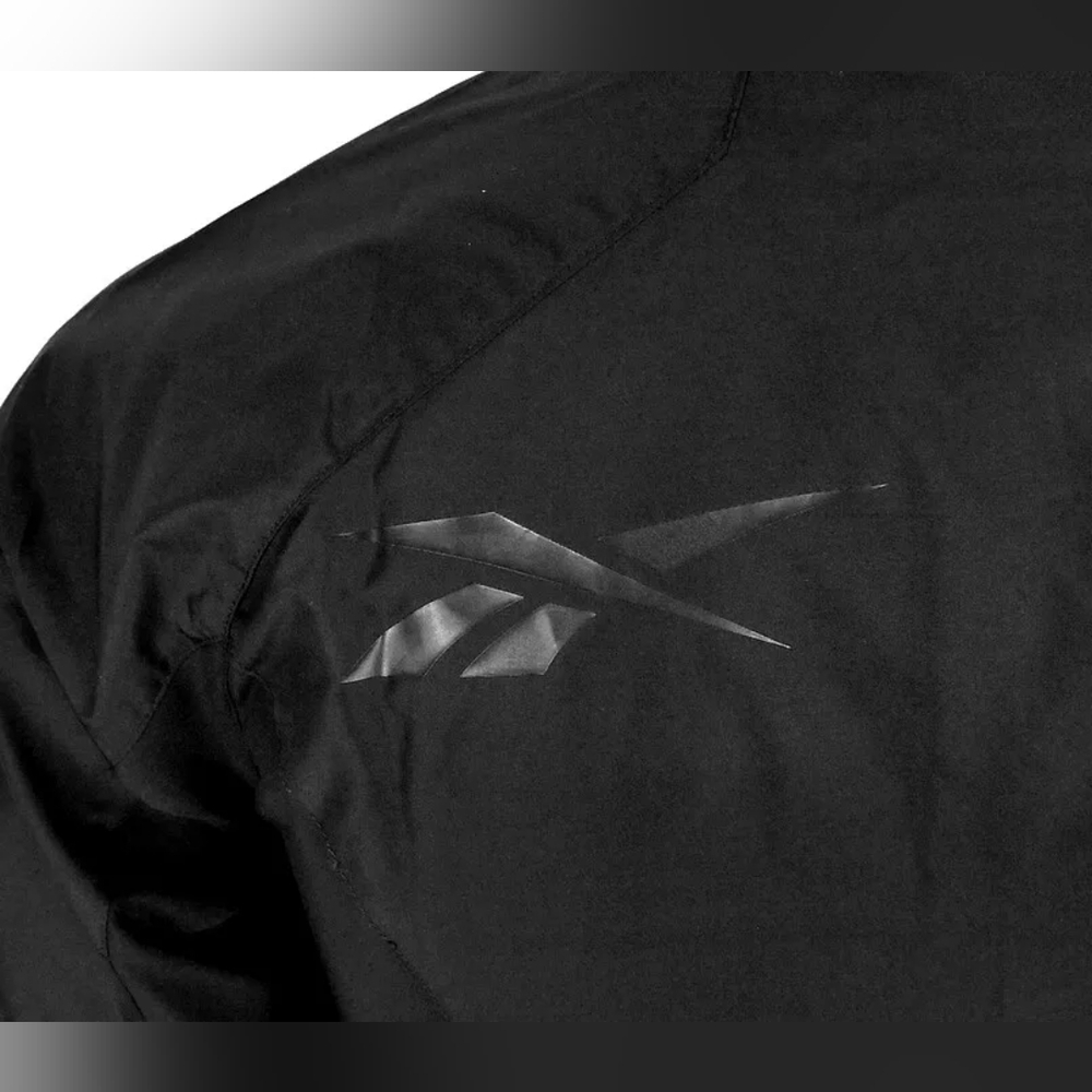 New Reebok Core Running Running Jacket Windbreaker Sz XSmall Black - Picture 13 of 15